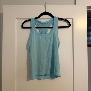 Lululemon swiftly tech racerback race length tank top 2.0 in light blue / teal